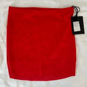 Khy Sueded Stretch Mini Skirt Red NWT Size XS